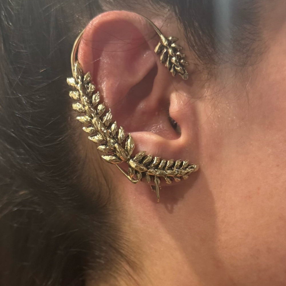 Aurélie Biderman Gold plated “Leaf Ear Cuff”